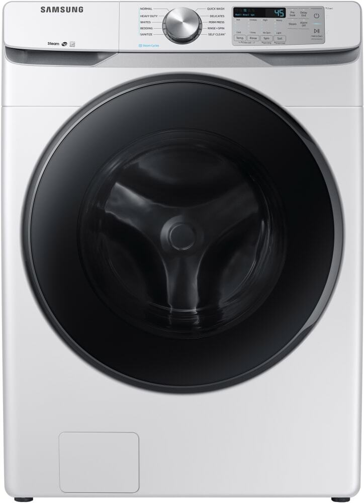 Samsung WF45R6100AW Washer & DVG45R6100W Gas Dryer White SidebySide