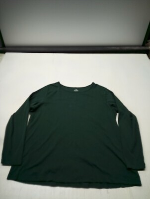 St. John's Bay Womens Green 100% Cotton Short Sleeve Essential T-Shirt Size 1X