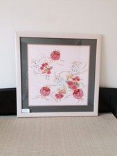 A-10 PICTURE FRAME ART OF JAPANESE FABRIC CUSTOM 36  x 36  LIQUIDATION SALE