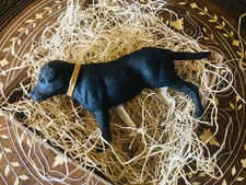 New 3D Dresden Paper Christmas Ornament Black Labrador Feather Tree Decoration