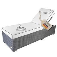 Sonnenliege Gartenliege Liege Liegestuhl Strandliege Polyrattan Rattan Grau
