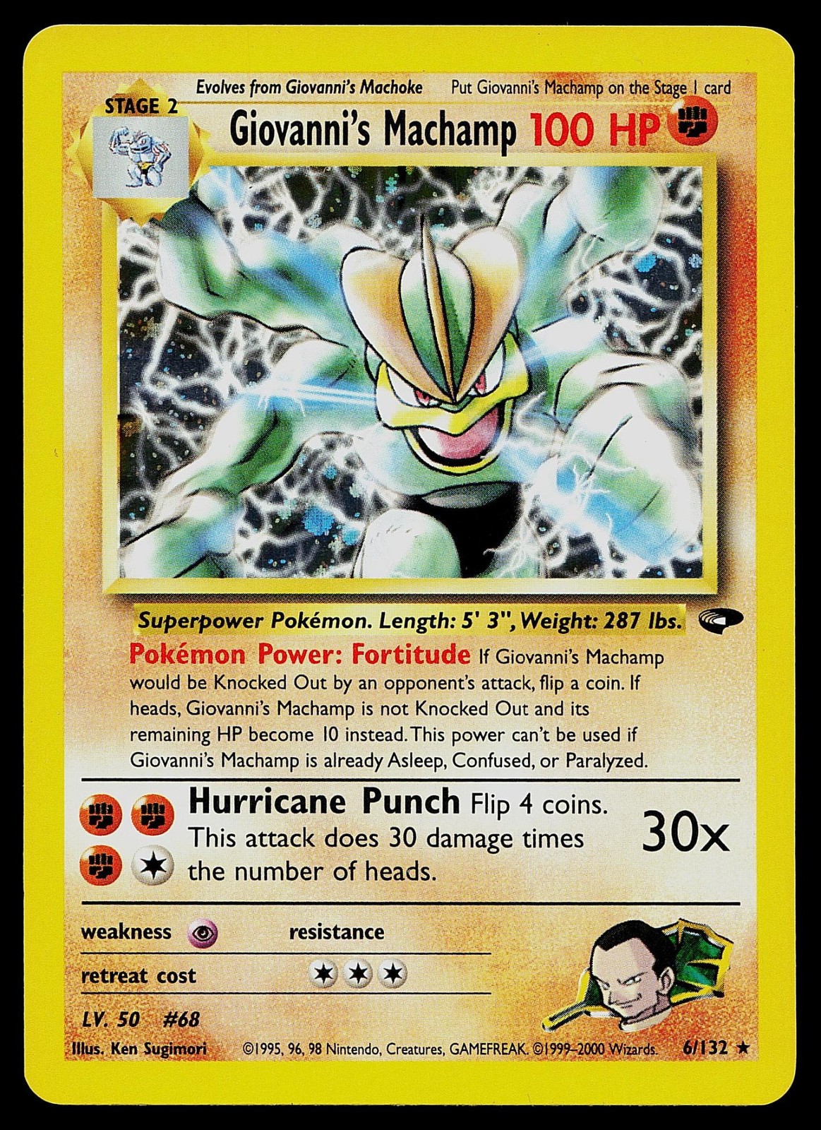 Pokemon Card - Giovanni's Machamp Gym Challenge 6/132 Holo Unlimited Holo Rare