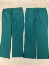 Cherokee Hunter Green Scrub Pants Lot Large WW160 Midrise Straight