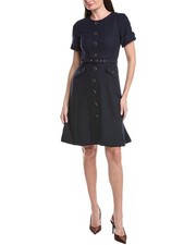 Tahari Asl Petite Midi Dress Women's Blue 8P