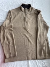 Banana Republic Men's Sweater 1/4 Zip Sweater Light Brown XL 466