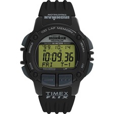 Mens Wristwatch TIMEX IRONMAN VINTAGE C100 TW5M63000 Silicone Black Chrono Timer
