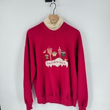 Vintage Snowbirds Sweatshirt XL Embroidered Winter Birds Made in USA Seasonal