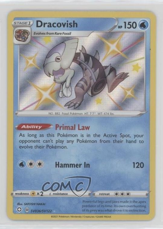 Shiny Holo - Dracovish Pokémon Sword & Shield Shining Fates Vault #SV036