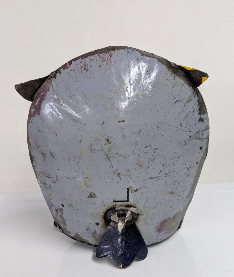 Escultura de arte popular de búho de metal reciclado - Decoración de jardín reciclado con industrial... Foto 4 de 4