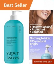 Unscented Plant-Based Shampoo - 32 Fl Oz, Soothes Dryness with Blueberry Leaf