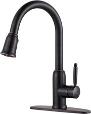 Rustic Bronze Kitchen Faucet with Pull Down Sprayer - Stainless Steel 304