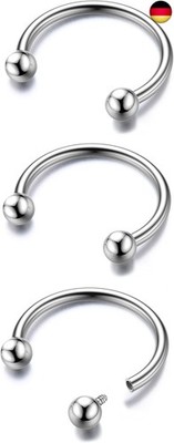 BodyBonita G23 Titan Hufeisen Septum Piercing - 2/3 Stück Nasenringe Circular 