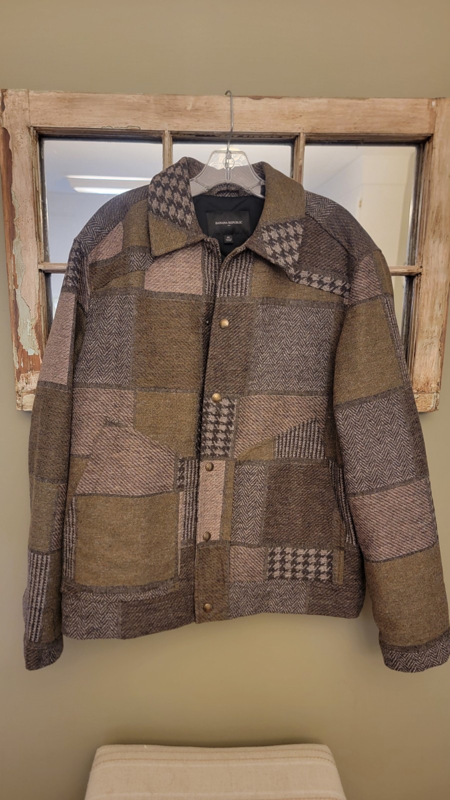 BANANA Republic Patchwork Wool Jacket M Stylish D… - image 1