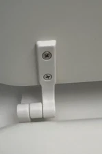 White Plastic Toilet Seat Hinge Replacement with Bolts, Screws, Nuts, Universal