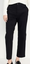 Old Navy Women's High-Waisted OGC Chino Tapered Straight Pants Black Sz L PETITE
