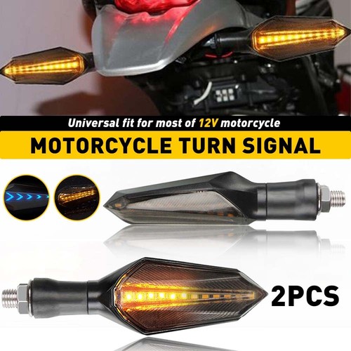 4X Motorcycle Sequential LED Turn Signal Blinker Light Indicator Amber Universal