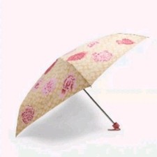 Coach Full Sized umbrella, Automatic. Signature W/ Peonies In beige  pink. NWT