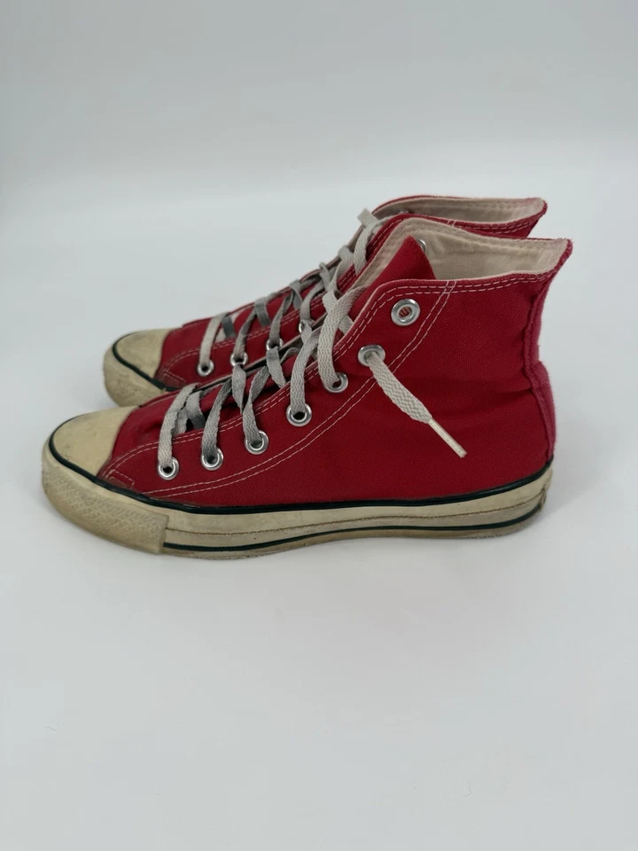 Camisetas altas Converse Chuck Taylor All Star vintage años 70 hechas en EE. UU. rojas para hombre talla 5,5 Foto 3 de 4