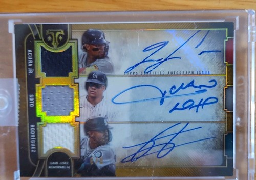 2024 Topps Triple Threads - Autograph Relic Combos Ronald Acuña Jr., Juan Soto, - Picture 1 of 2