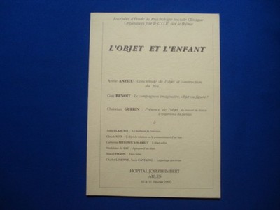 L'Objet et l'Enfant | Anzieu / Benoit / Guerin | Guter Zustand