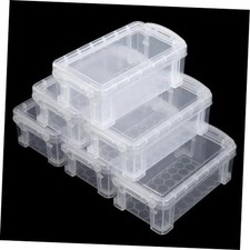 6 Pcs Mini Plastic Storage Containers, 5x3x1.8in with 5.0 x 1.8 x 2.9 Clear