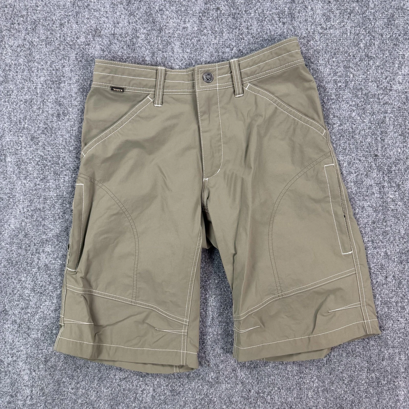Kuhl Cargo Shorts Mens 30 Beige Outdoor Hiking Lightweight Utility Pockets