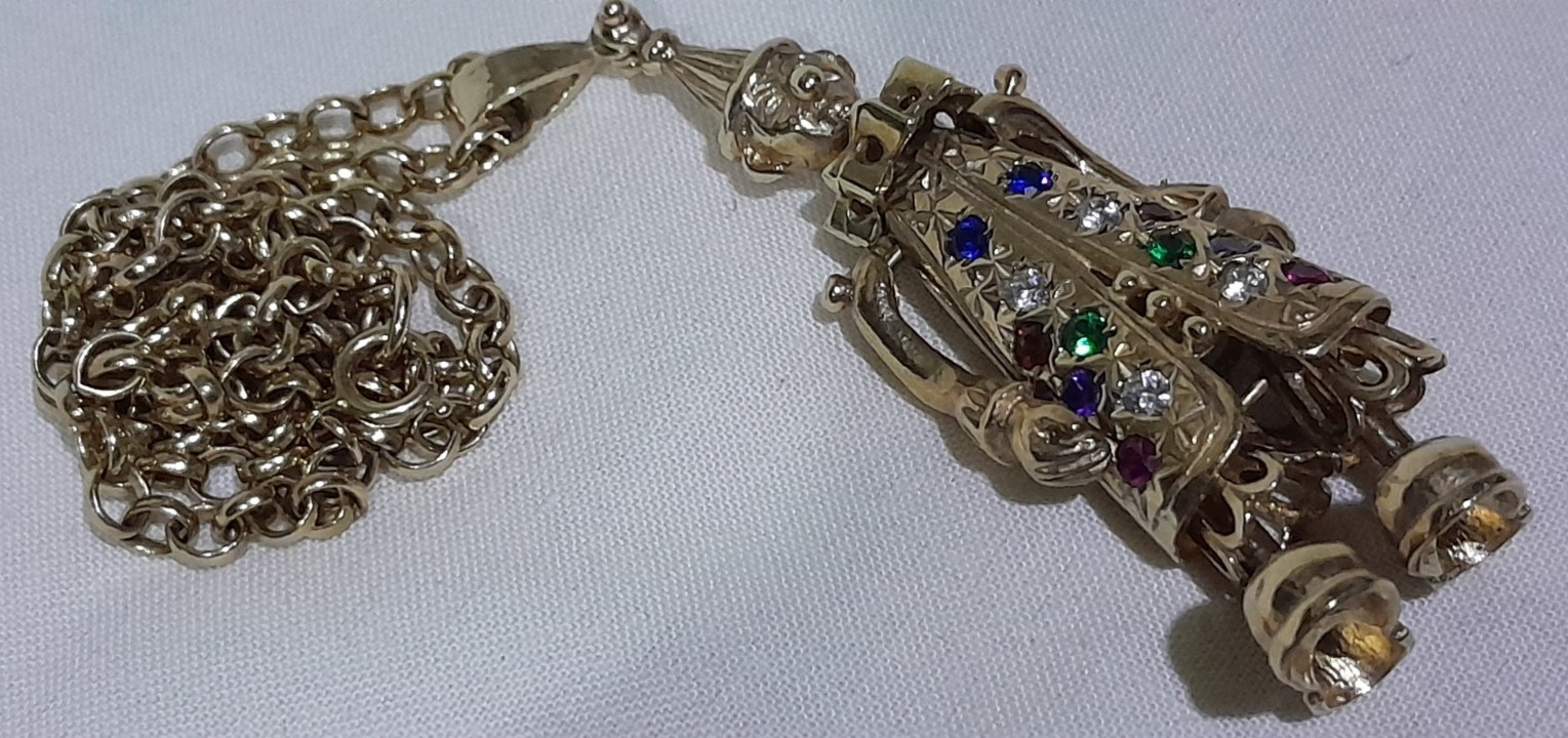 LARGE 9ct Yellow Solid Gold Articulated Movable C… - image 2