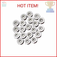 Fdit 20pcs V623ZZ V Groove Ball Carbon Steel Bearing Pulley for Rail Track Linea