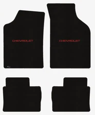 Lloyd Loop Front & Rear Mats for '85-88 Sprint w/Chevy Red on Black