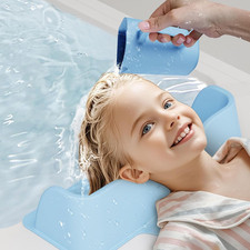 Silicone Portable Hair Wash Station for Kids, Hair Washing Basin with Rinse Cup