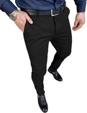 Men'S Slim Fit Stretch Dress Pants Skinny Tapered Suit Trousers with Expandable