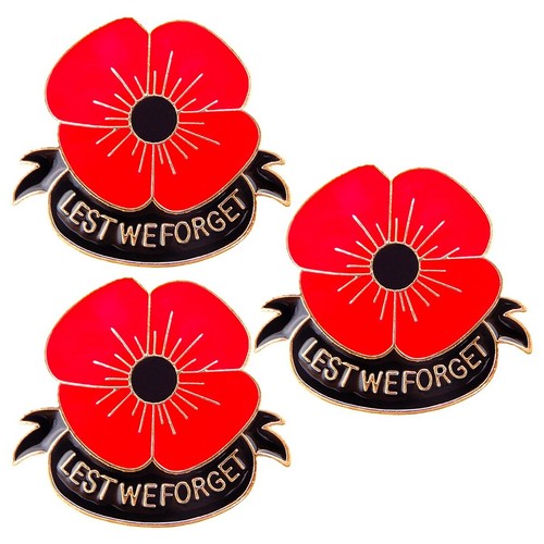 Poppy Brooch, Poppy Flower Remembrance Memorial Day Lapel Pin For Women Lest We Forget Flowers Broaches
