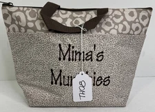 Thirty-One 31 Thermal Zipper Pouch Leopard Print Embroidered Mimas Munchies TH08