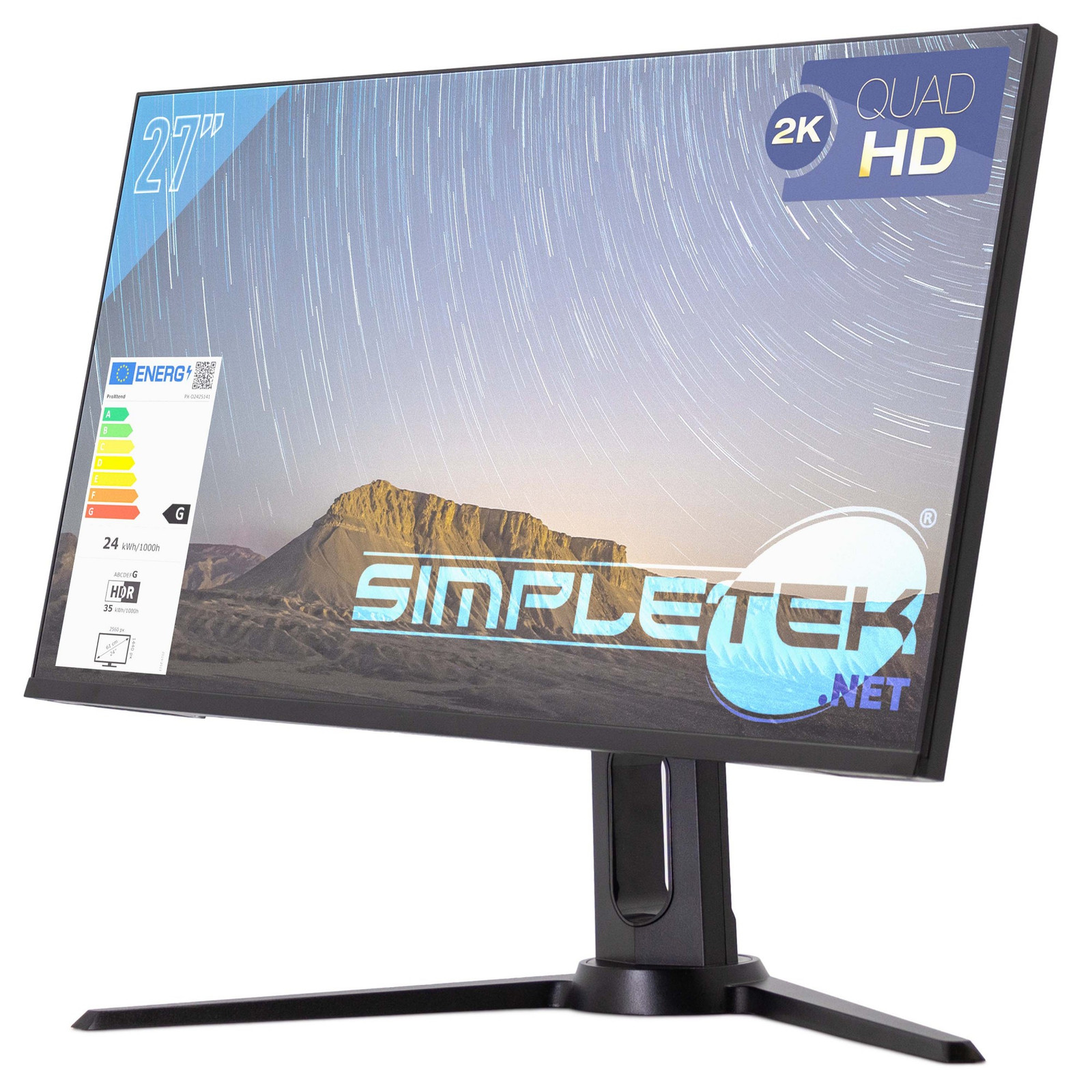 MONITOR 27" 2K 144HZ 1MS QHD 2560X1440 SCHERMO DISPLAY PANNELLO LCD GAMING PC