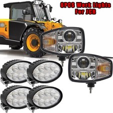 6pcs Led Headlights&work Lights Kits  Replacement For Jcb Fastrac Telehandler