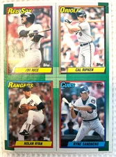 1990 Topps Baseball  Box Panel Jim Rice Cal Ripken Nolan Ryan Ryne Sandberg