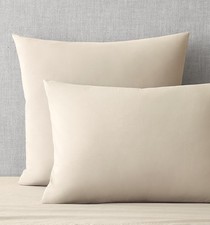 2 RH Restoration Hardware Garment-Dyed Brushed Cotton EURO Sham Dove  360