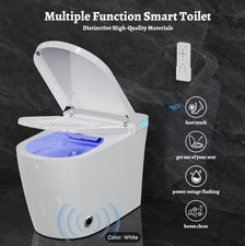 Smart Toilet with Bidet Heated Seat, Auto-Lift Lid/Soft-Close Dryer Auto Flush