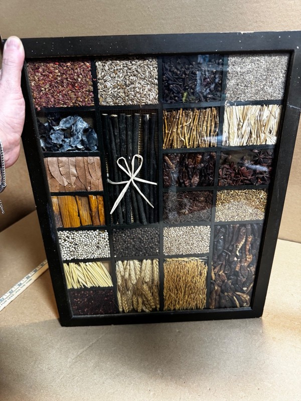 Vintage Dried Spice's  Shadow Box  70's Revisted Kitschy Farm style Country