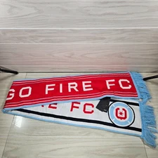 NWT RuffNeck Chicago Fire Football Club MLS Scarf Red White Blue Dual Side
