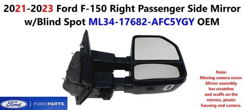2021-2023 Ford F150 Right Passenger Side Mirror w/Blind Spot ML34-17682-AFC5YGY