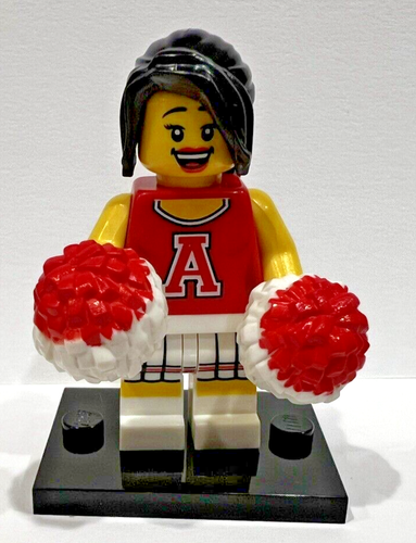 Lego Minifigur Serie 8 Red Cheerleader komplett mit Grundplatte 8833 col125