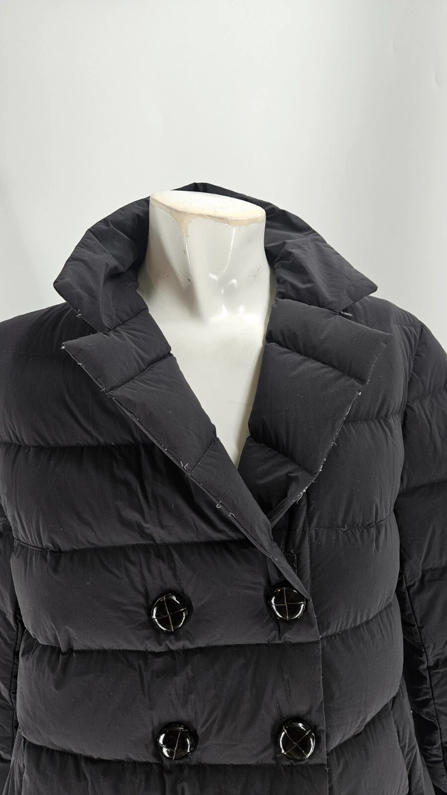 Moncler X Doudoune Cappotto Donna Elasticizzato 1 Nero Piumino d'oca Doppiopetto...