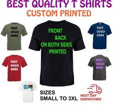 Custom printed T shirt Personalised,Printed,Birthday,Stag,Gift,Work,Logo,Text 