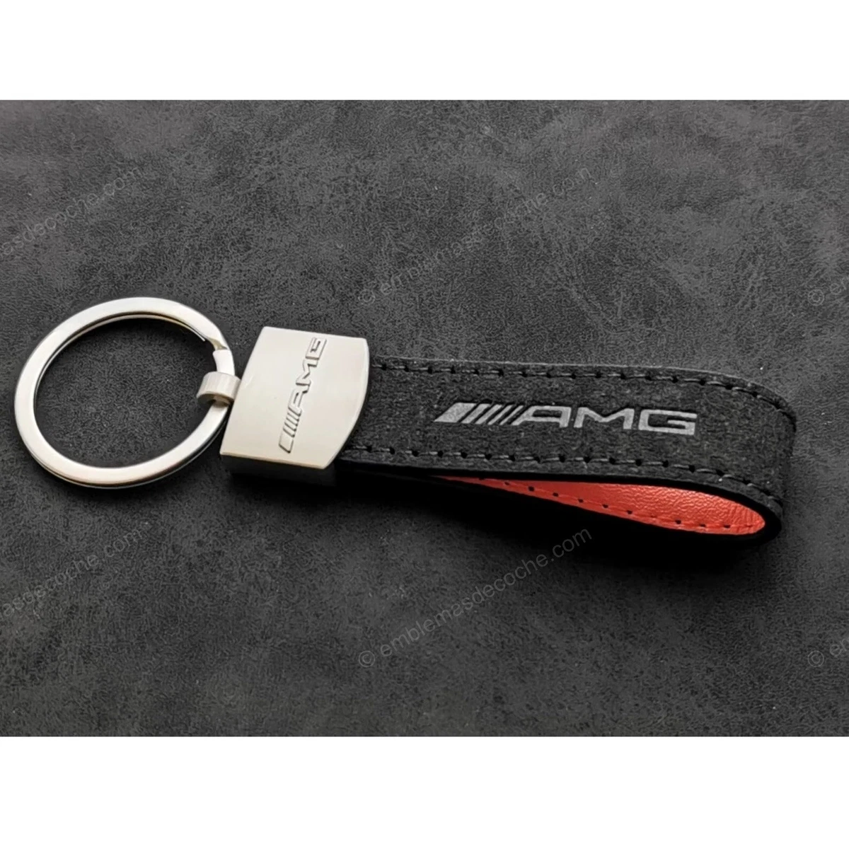 Mercedes-Benz AMG Keychain Premium Alcantara Leather Key Ring