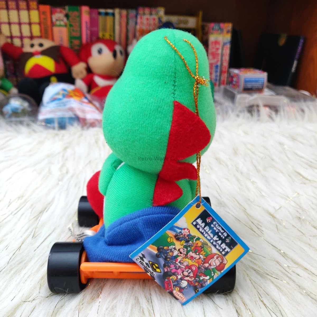Super Mario Kart Yoshi Plush Takara 1993 With Tag - Rare