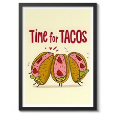 Time for Tacos Print, Food & Drink Poster, Mexico Wall Art Decor, Restaurant