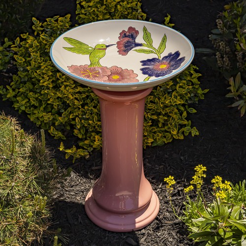 Porcelain Birdbath with Hand Painted Details - Picture 13 of 52