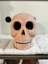 Target Hyde and EEK 2024 Light Pink Terracotta Grinning Skull Halloween Decor