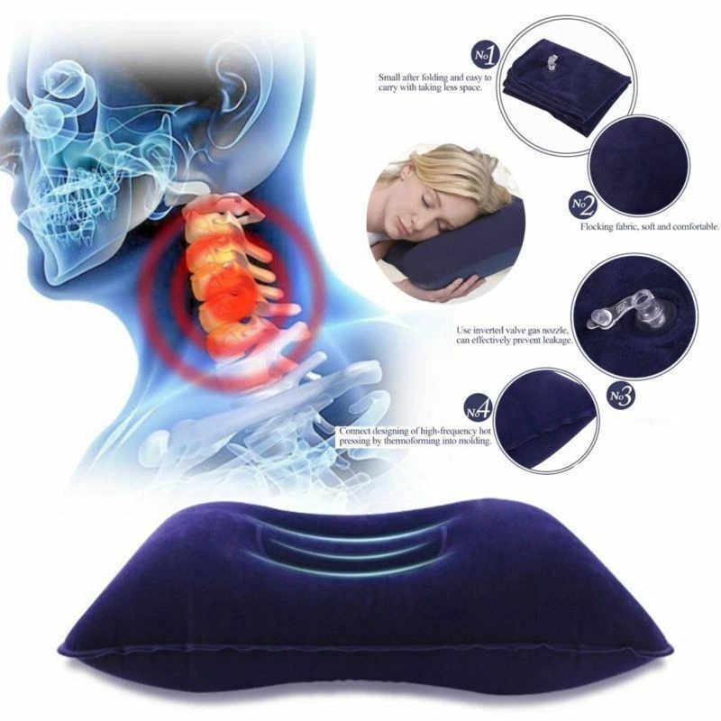 Aufblasbares Reisekissen Outdoor Camping Kissen Kopfkissen Luftkissen Sitzkissen - Bild 4 von 4